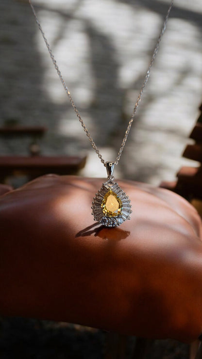 ICE CUT Yellow Oval Necklace