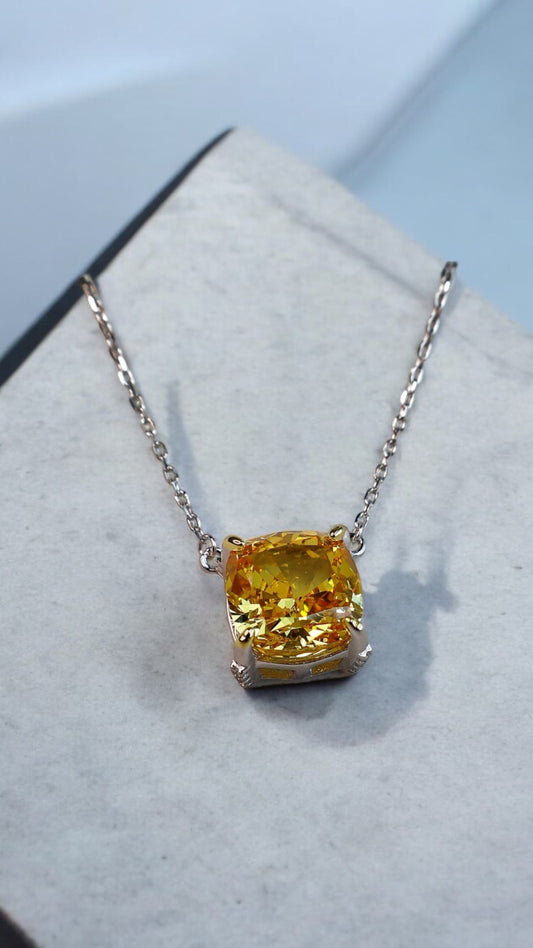 ICE CUT Yellow Fancy Square Necklace