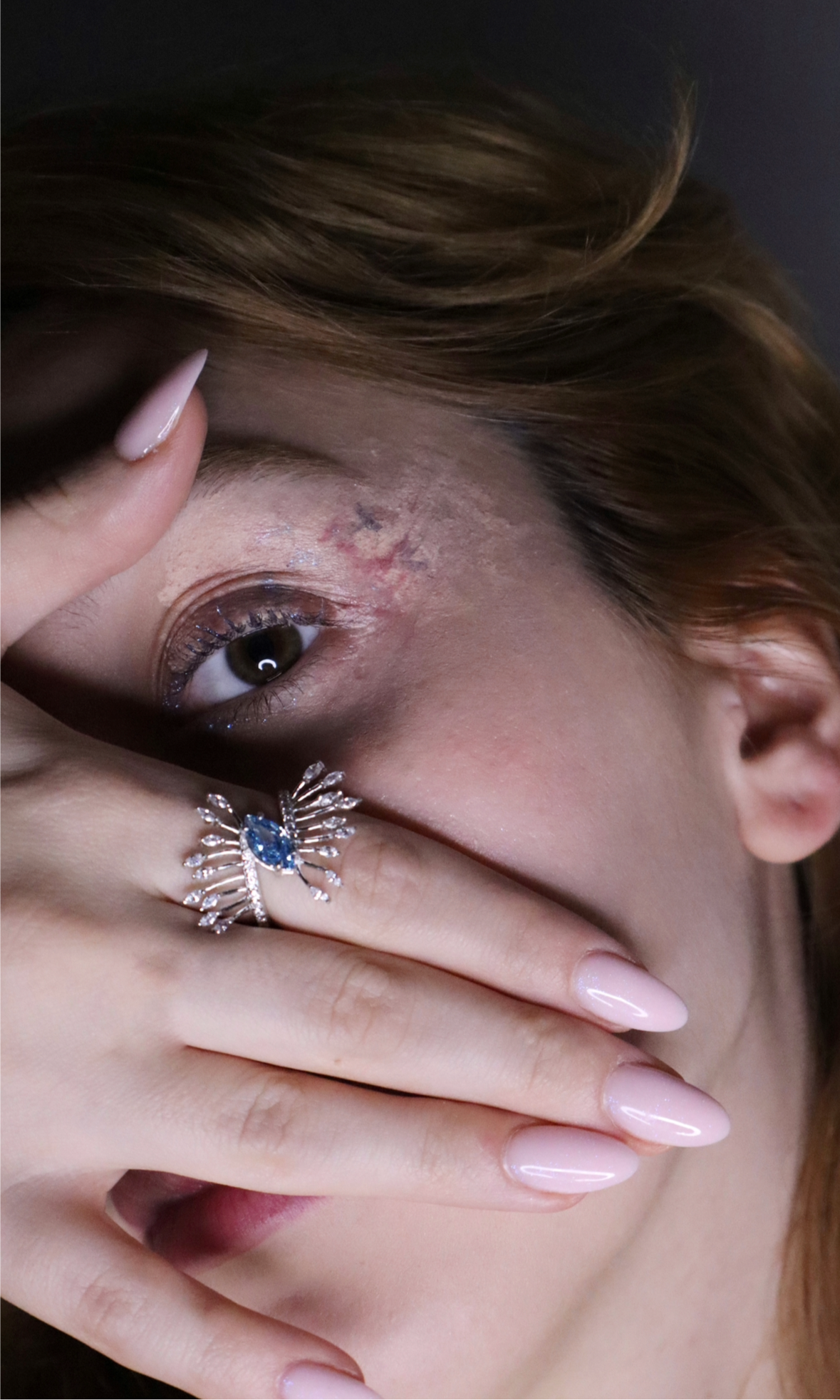 ICE CUT SkyBlue Branch Ring