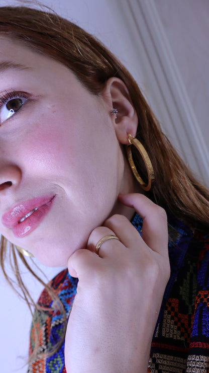 14K GOLD Plated Hoop Earring