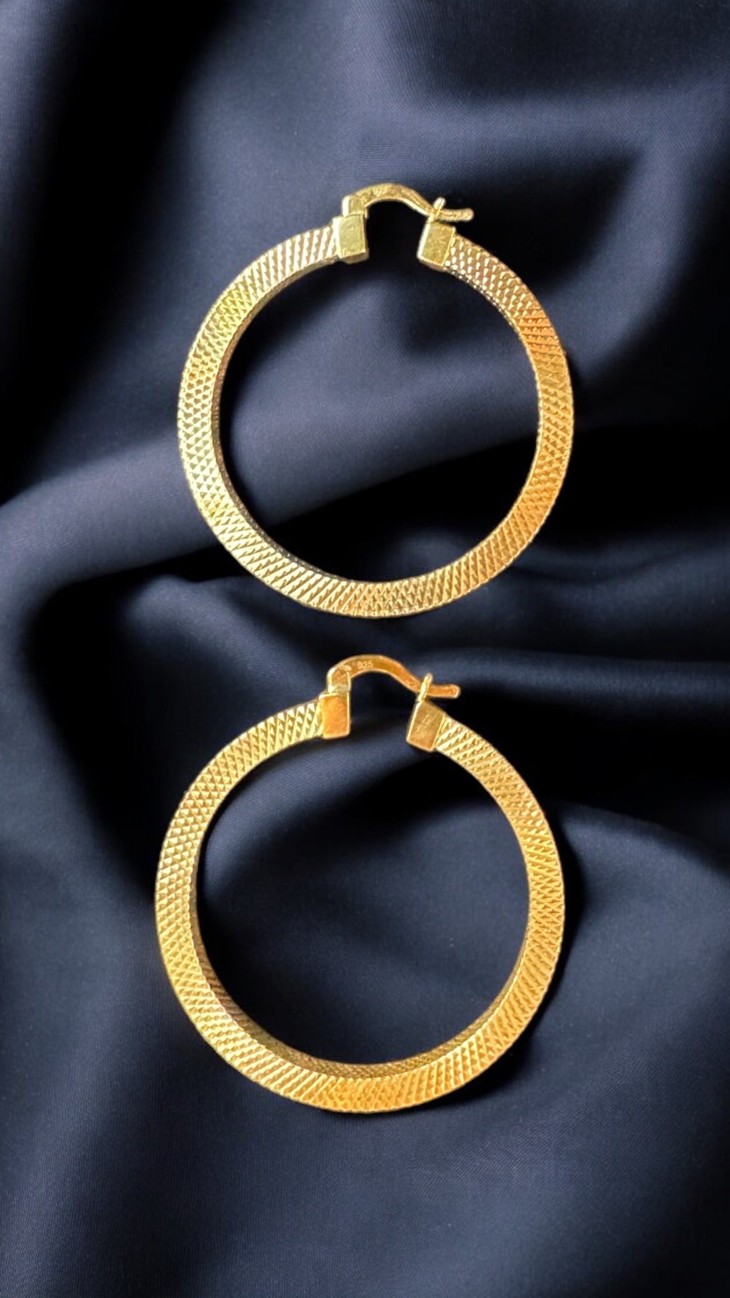 14K GOLD Plated Hoop Earring