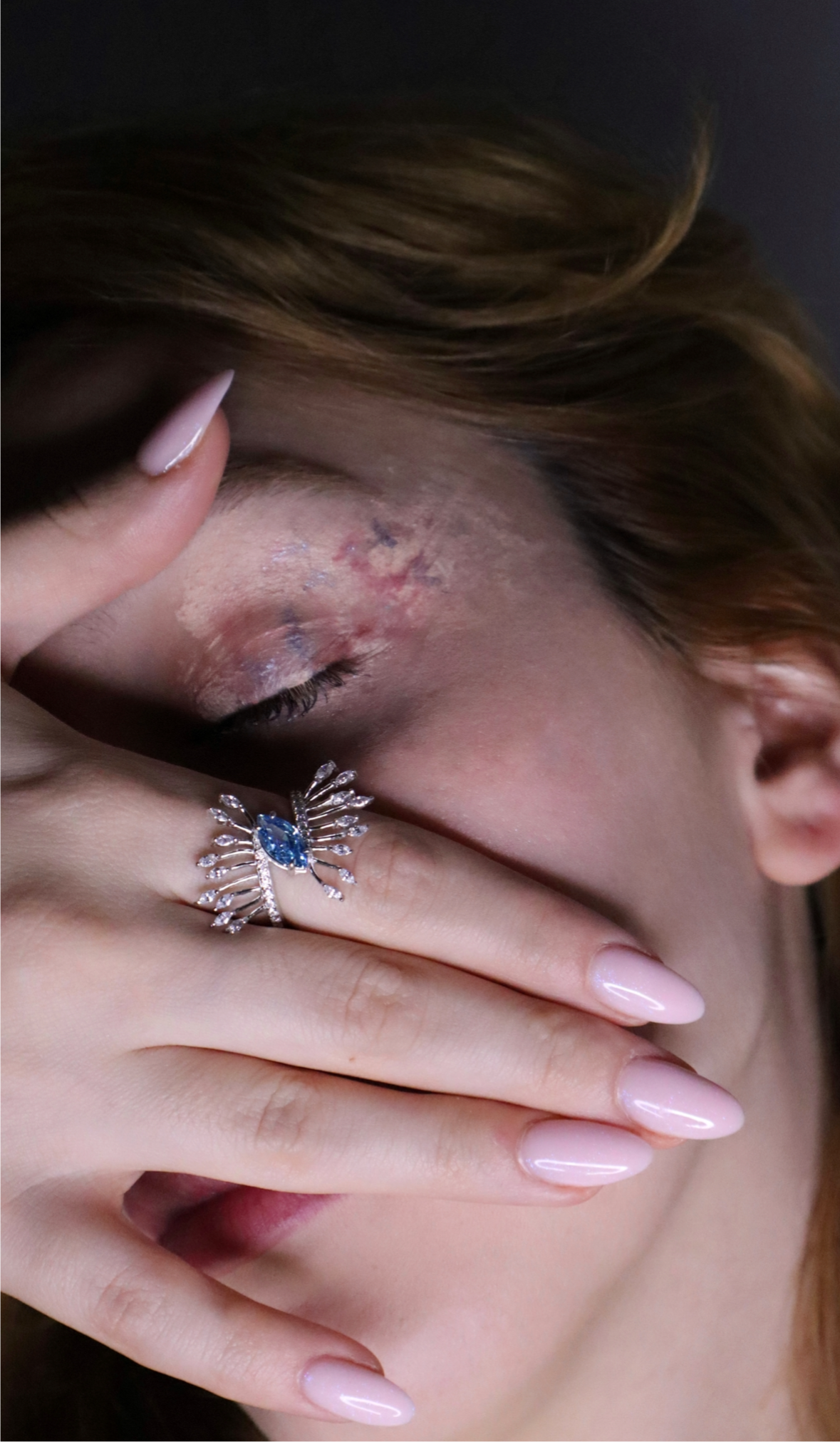 ICE CUT SkyBlue Branch Ring