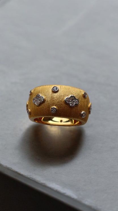 14K GOLD Plated Gold Zircon Ring