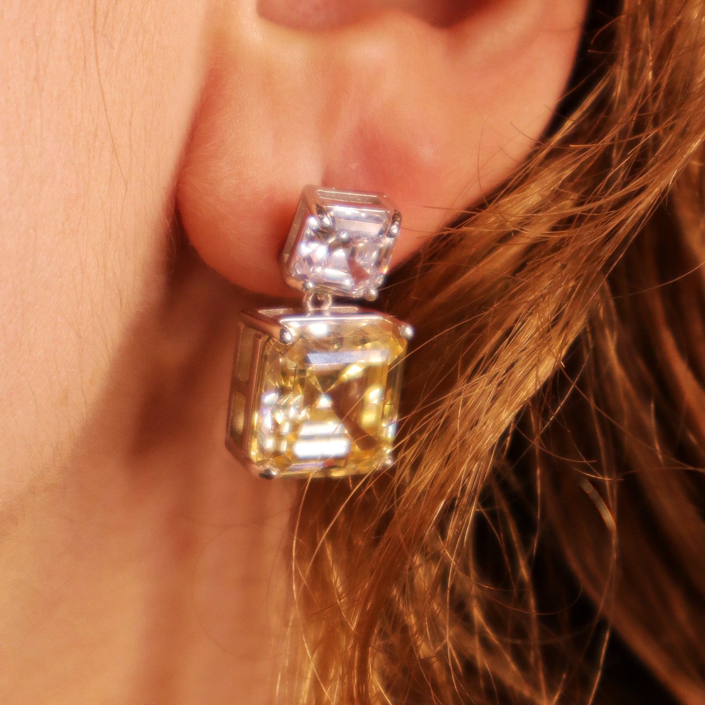 925St. Silver Yellow Tourmaline Earrings