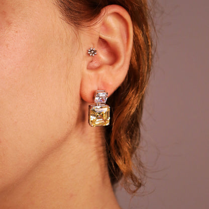 925St. Silver Yellow Tourmaline Earrings