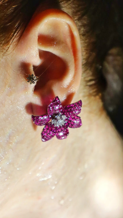 Pink Invisible Floral Earrings