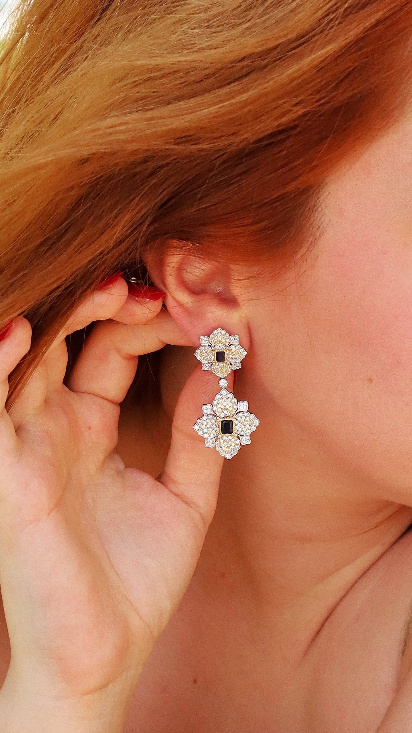 Navy Blue Stunning Earrings