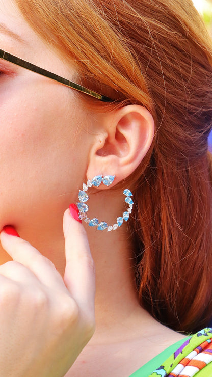 ICE CUT Skyblue Diamond D-colour Earrings