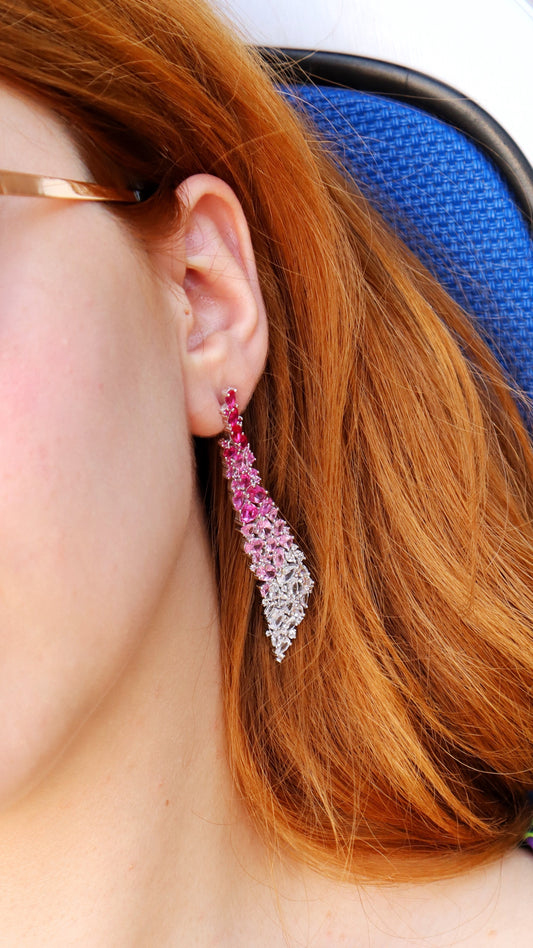 Pink Fancy Zircon Earrings