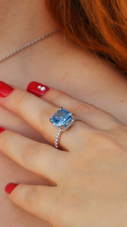 ICE CUT Blue Diamond Ring