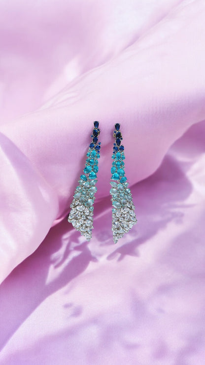 Blue Fancy Zircon Earrings